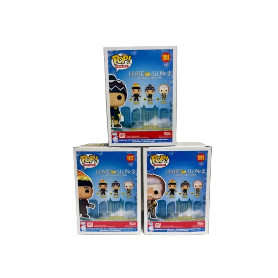 Funko Pop! Movies Home Alone 2 Lost in New York - Harry 1917 Kevin 1918 Marv 1919 - Set Completo