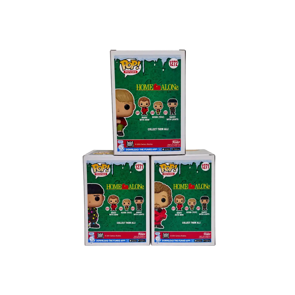 Funko Pop! Movies Home Alone - Marv With Bow 1271 Kevin (Yes!) 1272 Harry with Lights 1273 Exclusive! Set Completo